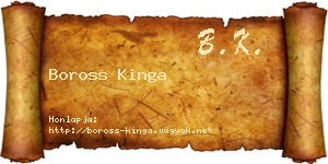 Boross Kinga névjegykártya