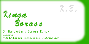 kinga boross business card